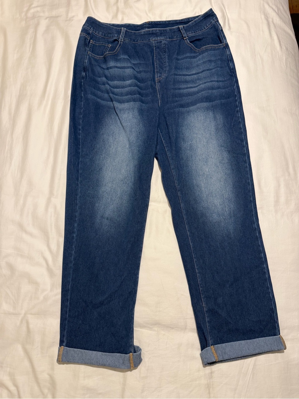 HALARA Women's Dark Blue Relaxed Jeans